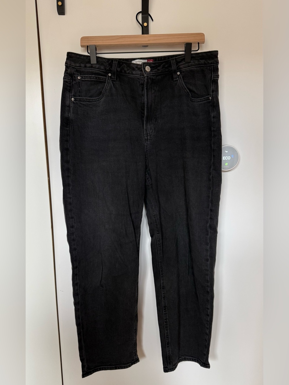next Women's Black Barrel Mid Rise Jeans